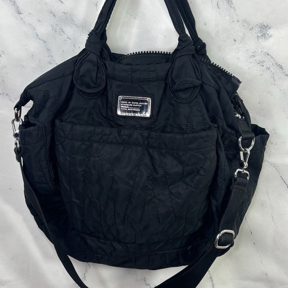 MARC by Marc Jacobs Y2k  Nylon Eliz A Baby Diaper Bag Black Designer crossbody